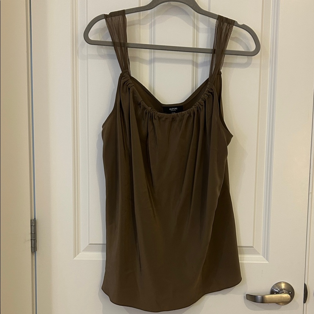 Alfani Brown Ruched Strap Sleeveless Camisole